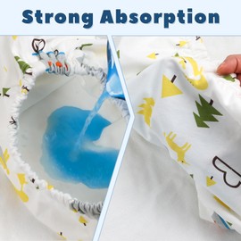 MooMoo Baby Bedwetting Short Pants Diaper Pants for Summer 2 Packs Absorbent Potty Training Pants for Boys and Girls