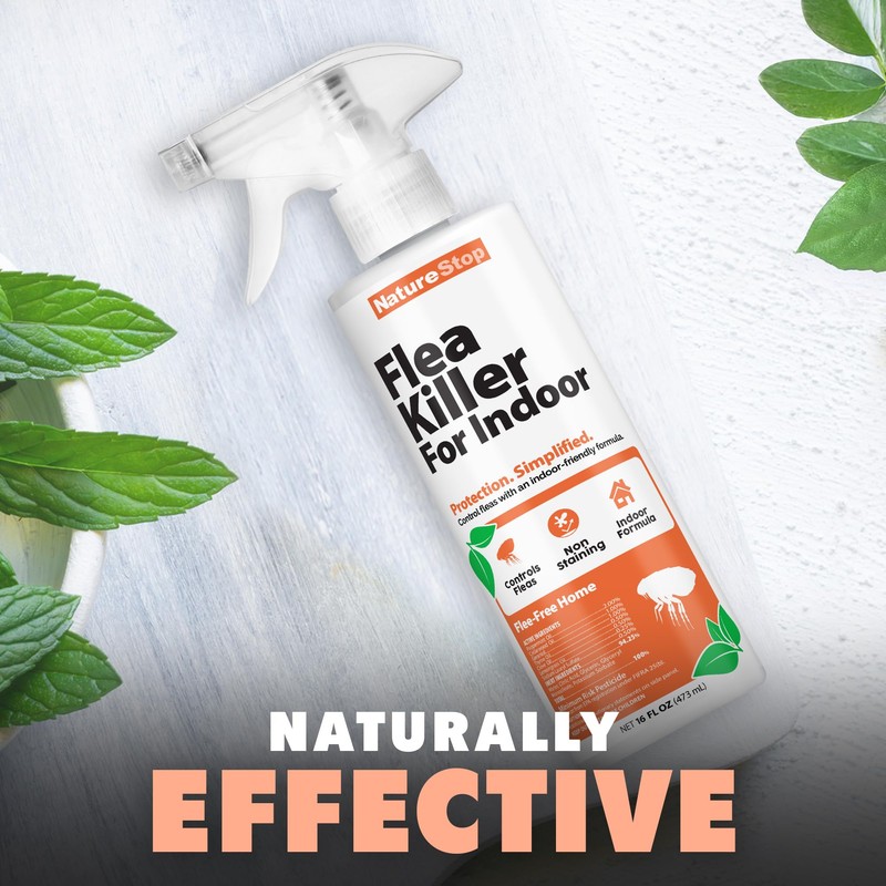 NatureStop Flea Killer Spray for Indoor Use, Fast-Acting Flea Treatment