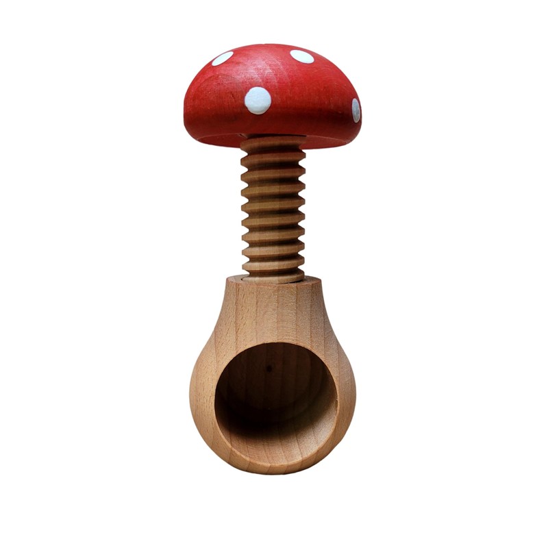 Wooden World 2 Nutcrackers Set Dark Brown and Toadstool Nutcracker