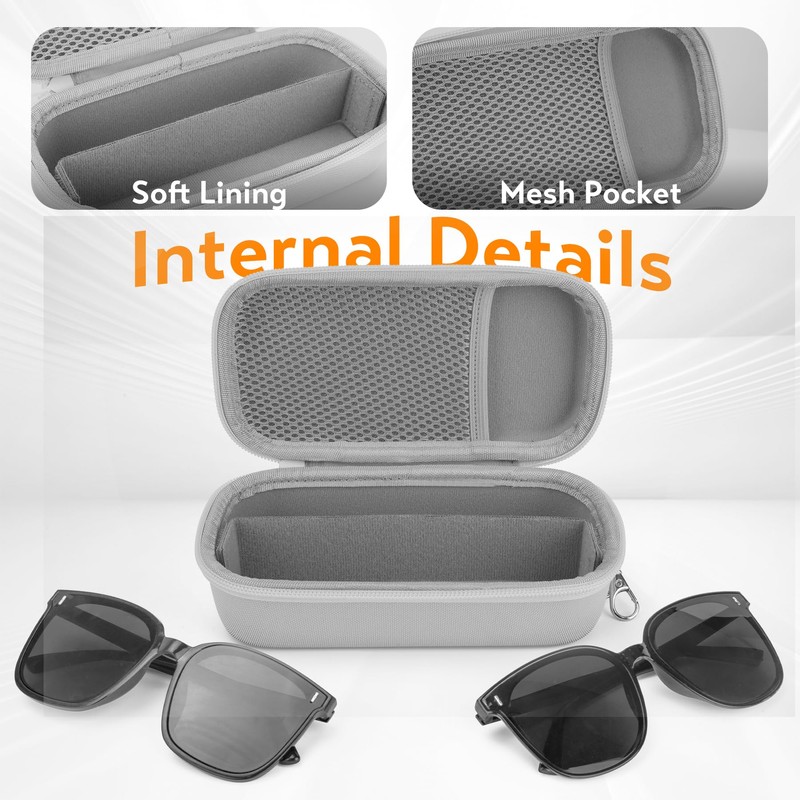 Fonwill Double Eyeglasses Case, Hard Shell Dual Glasses Case Travel