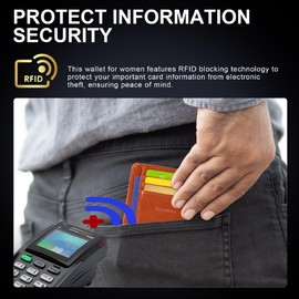 Hoewina Slim Wallet for Men, Credit Card Holder Wallet, Minimalist Design - RFID Blocking Front Pocket Leather Thin Wallet for Men and Women(Brown)