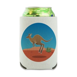 Kangaroo Hopping in the Australian Outback Can Cooler - Drink Sleeve Hugger Collapsible Insulator - Beverage Insulated Holder