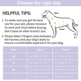 No Pull Lightweight Dog Harness: Adjustable Durable Breathable Mesh Pet Vest Harness with Soft & Comfortable Cushion, for Small Medium Large Dogs (S, Lilac)