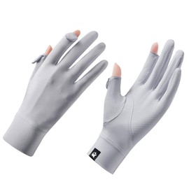 Womens Summer Thin Ice Silk Sunblock Gloves, Touch Screen Non Slip Anti-UV Cycling Gloves, UPF50 Breathable Ladies Sun Protection Gloves for Driving Golfing Running