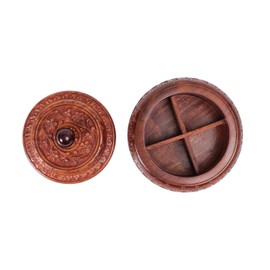 Indian Glance Wooden Large Spice Rack Organizer Box | Holder | Containers Without Spices (Masala Dabba Spice Box)