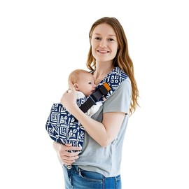 Baby Sling Carrier with Adjustable Strap - Newborn to Toddler (10-50lbs), Lightweight Portable Infant Carrier, Breathable Cotton Blend for Hands-Free Nursing, Travel, Ergonomic Support (Blue)