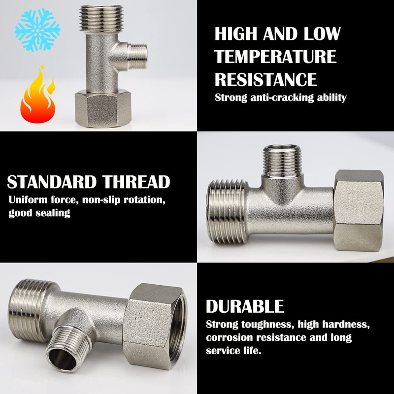 FERCAISH 7/8 T Adapter Brass Adaptor, 3 Way Tee Connector