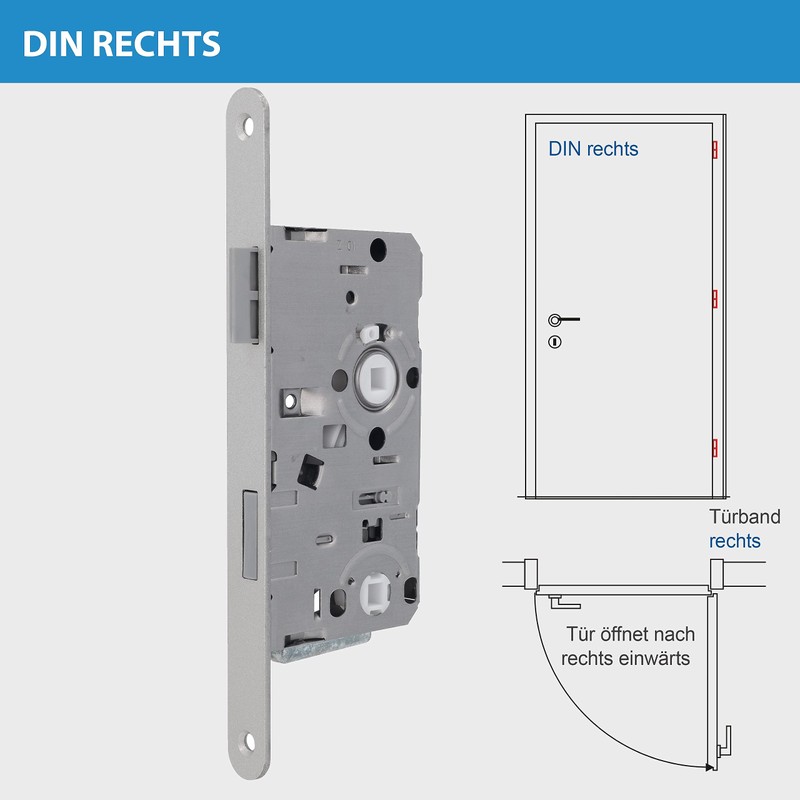 lockzz Mortice Lock Toilet Bathroom Right for Room Door Latch