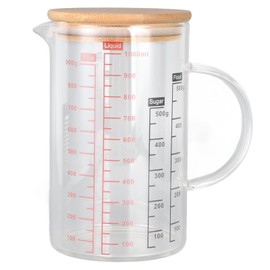 Glass Measuring Cup V Shaped Nozzle Clear Scale Comfortable Grip Borosilicate Glass Coffee Cups1000ml