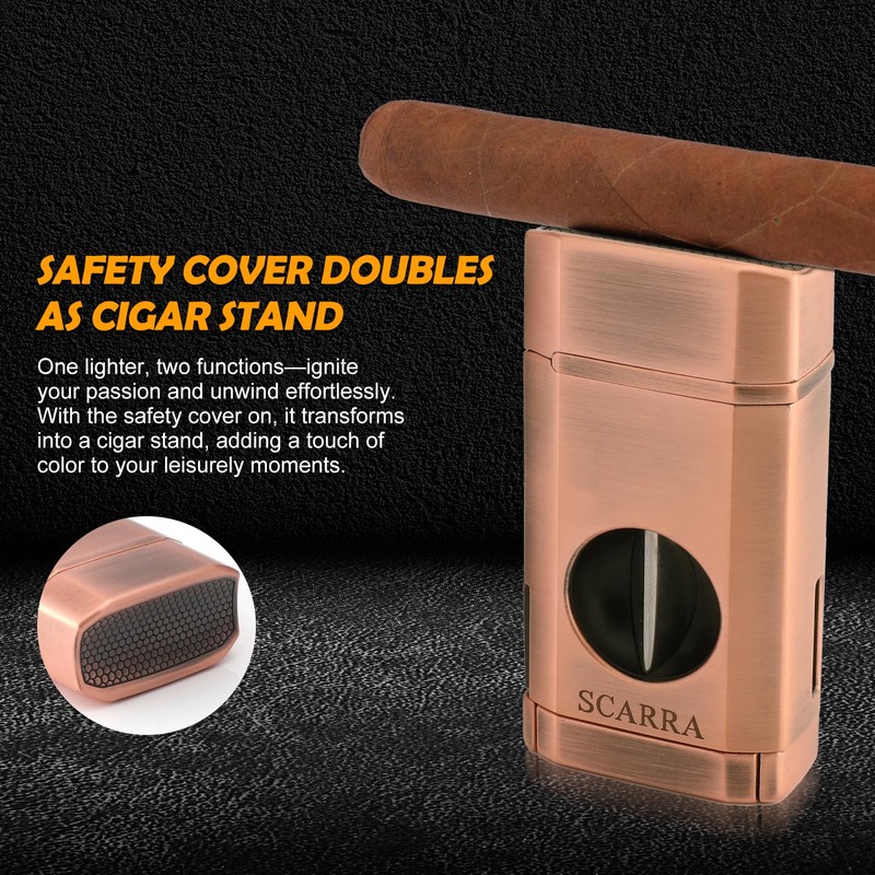 SCARRA Cigar Torch Lighter, Multi-Function 3-in-1 Cigars Lighter Gift for