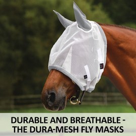 Schneiders Dura-Mesh Original Fly Horse Mask | Ultra-Durable 1000D Poly Vinyl | 70% UV Protection | Breathable & Comfortable Fit | Mask with Ears | Color Pink | Size Full Size