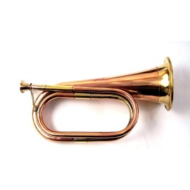Handmade Full Size Pure Brass Bugle To Play Brown