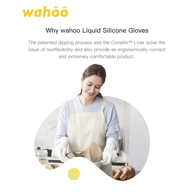 wahoo Professional Liquid Silicone Oven Mitts Gloves, Heat Resistant Gloves