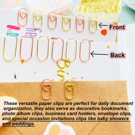 160 PCS Heart Shaped Paper Clips 0.78inch Small Metal Paper Clips Versatile Paper Clips for Document Organizing, Bookmark, Decorative Invitations Paperclips