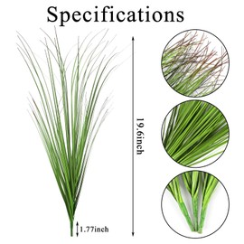 FOIMAS 12pcs Artificial Grass Plants,19.68" Faux Shrubs Wheat Grass Greenery Stems Fake Plants for Indoor Outdoor Home Decoration