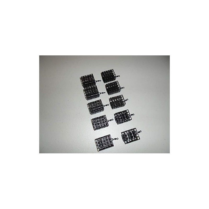 TMC 10 x 20g Square Metal Swivel Cage Feeder Carp