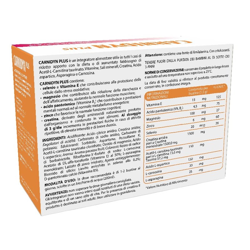 Carnidyn Plus Integratore Alimentare per Stanchezza Mentale e Fisica, 20