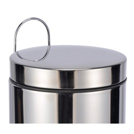 Bambelaa! Pedal Bin Approx. 3 L Sanitary Bin Cosmetic Bin Stainless Steel Bathroom Toilet Rubbish Bin Small Silver