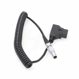 HangTon D-tap P-tap to 0B 2 Pin Male Coiled Power Cable for Teradek Bolt Bond, Transvideo SmallHD 703 Monitor, Zacuto Viewfinder, Z CAM E2 F6 S6 Camera and EVF