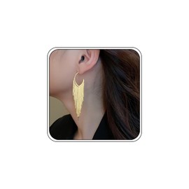 Rhinestone Earrings Dangling for Women, Sparkly Full Rhinestone Long Tassel Stud Earrings Trendy Statement Party Silver Gold Plated Earrings for Teen Girls Jewelry Gifts (Gold1)