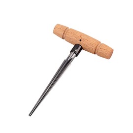 Ogdni Tapered Reamer Wood Hand Held Reamer T Handle Tapered 4 Fluted Chamfer Reaming Guitar Woodworker Cutting Tool