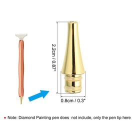 PATIKIL 0.87" x 0.3" Diamond Painted Pen Tips, 3 Pack Metal Diamond Art Drill Pen Accessories Tools Set for DIY Craft Diamond Painted, Silver Tone