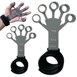 Finger Power Hand Grip, Finger Trainer, Finger Trainer, Grip Strengthener 6.6-11LB, Strength Training, Stress Relief, Elderly and Youth, Black and Gray Finger Stretcher, Finger Stretcher for Strength