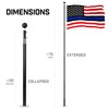 G128 Combo Pack: 16 Ft Telescoping Aluminum Flagpole (Black) &
