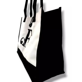 Fashionable Initial F Canvas Tote Bags For Women With Zipper Pocket
