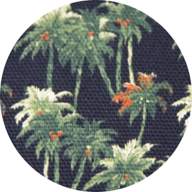 Daiking Ukulele Strap with Palm Tree Pattern V2, Genuine Cowhide Ends, 100% Cotton