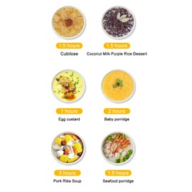 Electric Stew Pot, 1L 200W Appointment Timing Smart Slow Cooker with Steamer & Boil Dry, Automatic Mini Ceramic Pot with Lid, Digital Porridge Soup Pot for Home