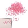 50Pcs Pink Butterflies Paperclip Cartoon Color Plating Innovative Cute Paperclips