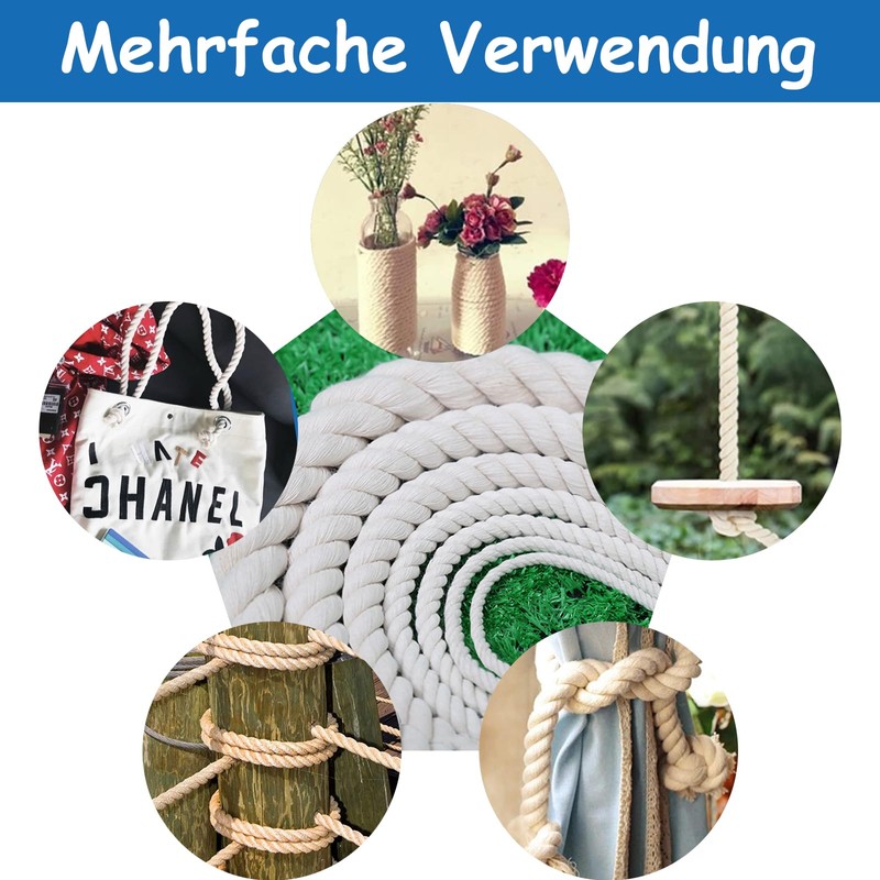 FOSER Cotton Rope, Macrame Yarn, Cotton Cord for DIY Crafts,