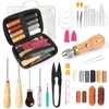 45PCS Leather Sewing Kit with Wooden Handle Awl Tool, Speedy
