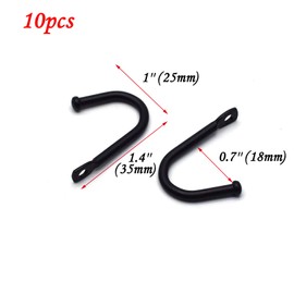 Antrader Early American Single Iron Hooks, Decorative Colonial Wall Door Key Coat Bag Hanger Hook, 1.4" x 1" Black, Pack of 10