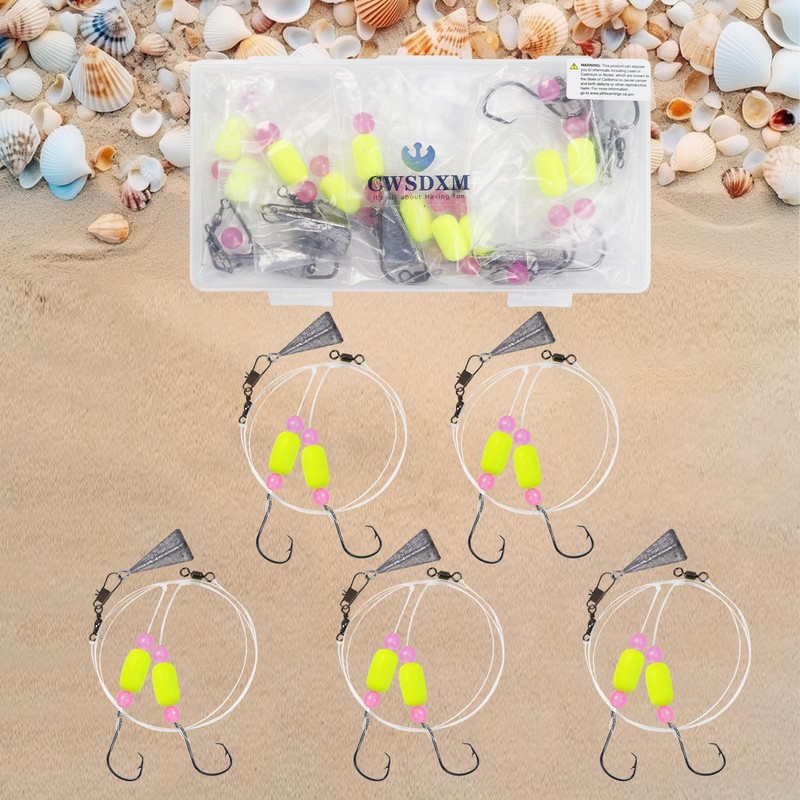 CWSDXM Pompano Rigs for Surf Fishing Saltwater Floats Catfishing Pompano