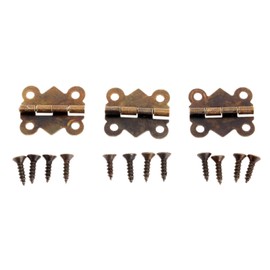 Dophee 12Pcs Hinge Antique Brass Butterfly for Jewelry Chest Box Wood Cabinet Door Deco - Small