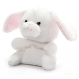 The Petting Zoo Rabbit Stuffed Animal Plushie, Gifts for Kids, Nuggetz Wildlife Animals, White Bunny Plush Toy, 6 inches