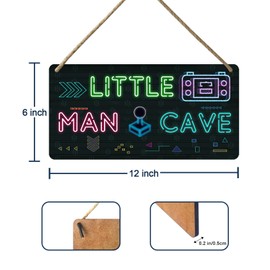 Gamer Room Decor For Boys Bedroom Wall Decor For Men Gaming Decor Game Room Accessories Kids Decorations For Bedroom Little Man Cave Wooden Door Sign Cool Stuff For Your Room Gaming Wall Art 12x6 In