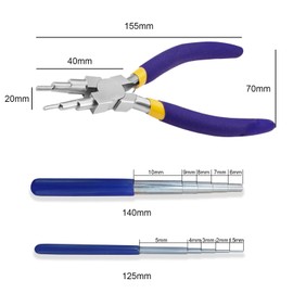 Xiciki Jewellery Making Tools Set, 6 in 1 Bail Making Pliers & 2 PCS Wire Looping Mandrel, Jewellery Pliers for Jewelry Wire Wrapping & Jump Ring Forming
