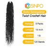 CISINPO Boho Twist Crochet Hair 18 Inch, 8 Packs Wavy