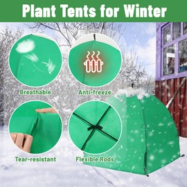 Homiton 2 Pack Winter Plant Covers Freeze Protection, Shrub Covers Warm Plant Tents for Winter, Frost Protection for Outdoor Plants from Freezing Animals Eating (28" x 28" x 30")