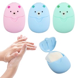 150 pieces mini travel paper, soap sheets, travel, paper soap, soap paper, portable soap with plastic box, for on the go, travel, camp, outdoor, hiking, small and easy to carry