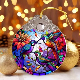 Hummingbirds Christmas Ornament, Hummingbird Decorative Christmas Tree Hanging Ornaments, Hummingbird Gifts, Hummingbird Christmas Decorations, Hummingbird Decor 3 Inches Acrylic Xmas Ornaments