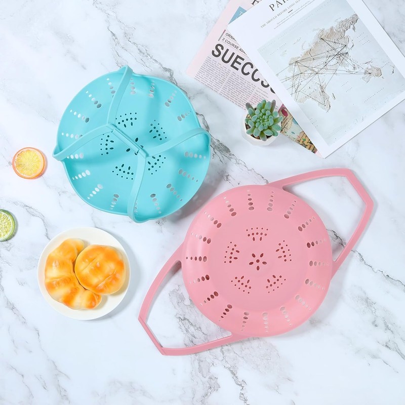 Silicone steamer, foldable design, suitable for vegetables-instant pot, reusable, non-stick,