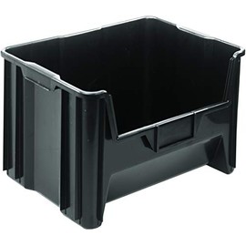 Hudson Exchange 20" x 15" x 12.5" (1 Pack) Plastic Giant Stackable Hopper Bin Container, Black