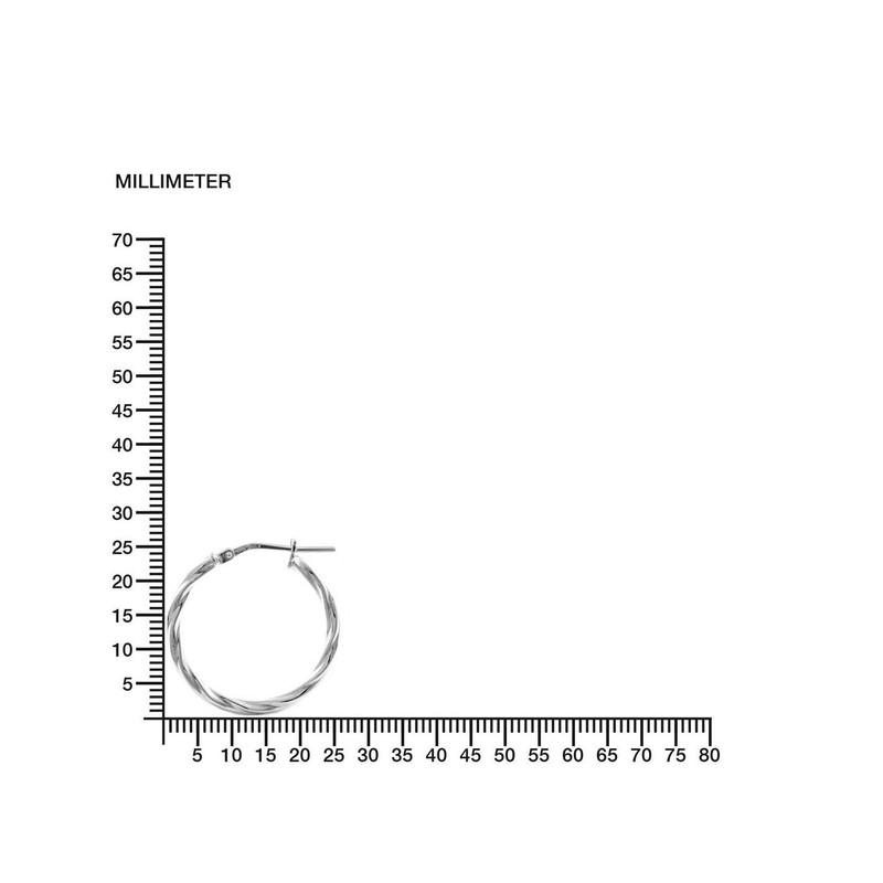 Mondepetit - 925 Sterling Silver Twisted Hoops shine earrings 24x2