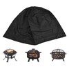 Fire Pit Cover Round Black Waterproof Dustproof Polyester Fiber Firepit