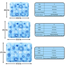 HCHYEY Dog Cooling Mat, Automatic Pet Self Cooling Mat for Dogs & Cats - Reversible Cold Gel Cooling Pad, No Electricity or Refrigeration Needed - Ideal for Home, Kennel & Travel (Light Blue, L)