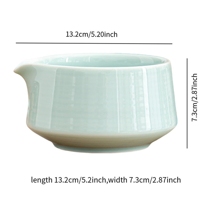 Leefasy Ceramic Matcha Tea Bowl with Spout, Chawan, 560ml, Light
